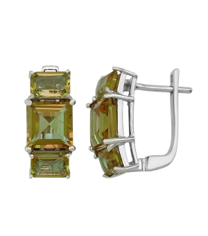 Серебряные серьги с султанитом ‒ Mirserebra925.ru