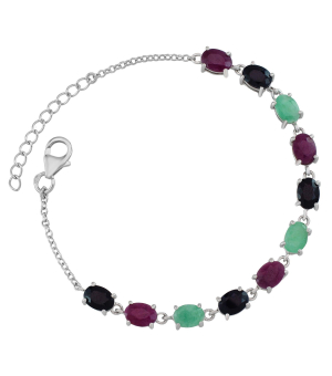 Серебряный браслет микс камней – Mirserebra925.ru