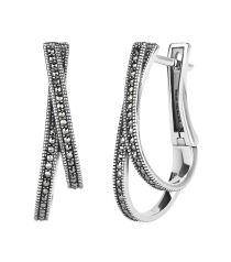 Серебряные серьги с марказитом ‒ Mirserebra925.ru