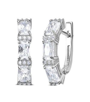 Серебряные серьги с цирконом ‒ Mirserebra925.ru