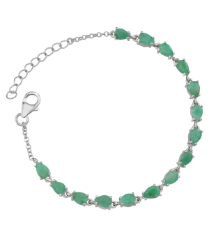 Серебряный браслет с изумрудом – Mirserebra925.ru
