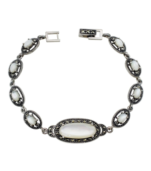 Серебряный браслет с марказитом ‒ Mirserebra925.ru