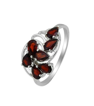 Серебряное кольцо с гранатом – Mirserebra925.ru
