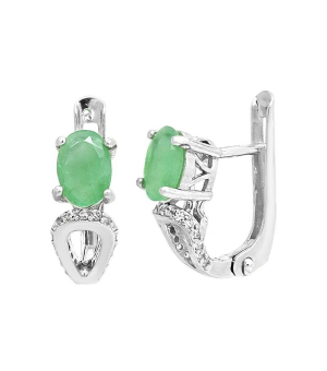 Серебряные серьги с изумрудом – Mirserebra925.ru