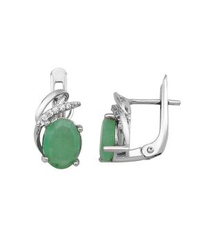 Серебряные серьги с изумрудом – Mirserebra925.ru