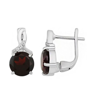 Серебряные серьги с гранатом – Mirserebra925.ru