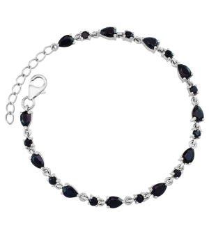 Серебряный браслет с сапфиром ‒ Mirserebra925.ru