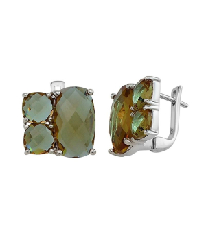 Серебряные серьги с султанитом ‒ Mirserebra925.ru