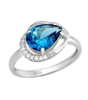 Серебряное кольцо с лондон топазом кварц ‒ Mirserebra925.ru