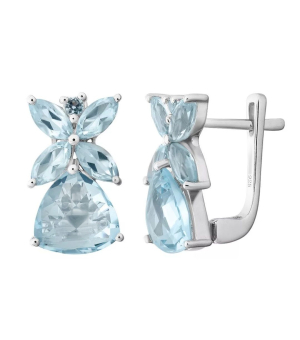 Серебряные серьги с топазом ‒ Mirserebra925.ru