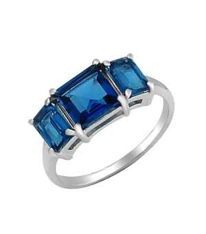 Серебряное кольцо с лондон топазом кварц ‒ Mirserebra925.ru