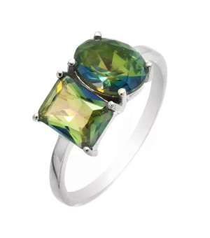 Серебряное кольцо с мистик кварцем ‒ Mirserebra925.ru