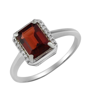 Серебряное кольцо с гранатом – Mirserebra925.ru