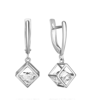 Серебряные серьги с цирконом ‒ Mirserebra925.ru