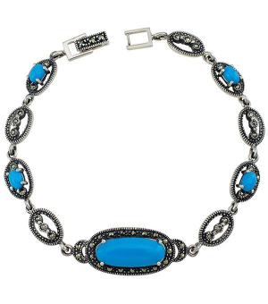 Серебряный браслет с марказитом ‒ Mirserebra925.ru