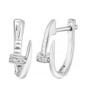 Серебряные серьги с цирконом ‒ Mirserebra925.ru