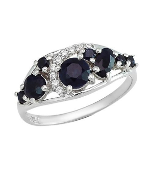 Серебряное кольцо с сапфиром – Mirserebra925.ru