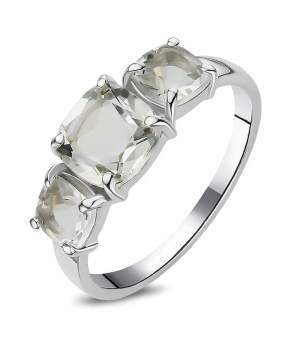 Серебряное кольцо с зеленым аметистом – Mirserebra925.ru