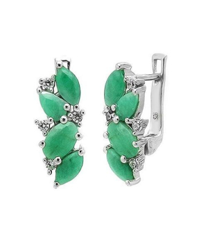 Серебряные серьги с изумрудом – Mirserebra925.ru