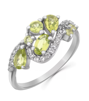 Серебряное кольцо с хризолитом – Mirserebra925.ru