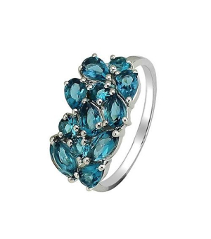 Серебряное кольцо с лондон топазом кварц ‒ Mirserebra925.ru