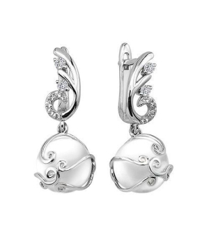Серебряные серьги с жемчугом swarovski ‒ Mirserebra925.ru