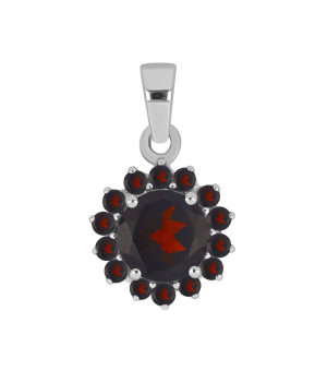 Серебряная подвеска с гранатом – Mirserebra925.ru