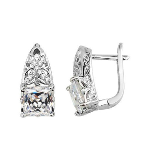 Серебряные серьги с цирконом ‒ Mirserebra925.ru