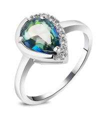 Серебряное кольцо с мистик кварцем ‒ Mirserebra925.ru