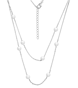 Серебряное колье с жемчугом swarovski – Mirserebra925.ru