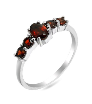 Серебряное кольцо с гранатом – Mirserebra925.ru