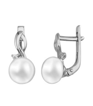Серебряные серьги с жемчугом ‒ Mirserebra925.ru