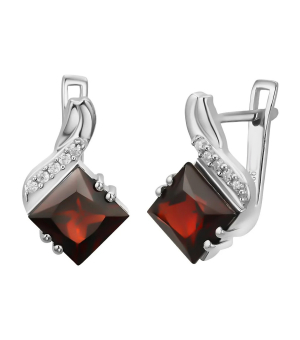 Серебряные серьги с гранатом – Mirserebra925.ru