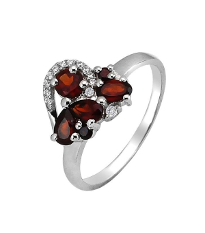 Серебряное кольцо с гранатом – Mirserebra925.ru