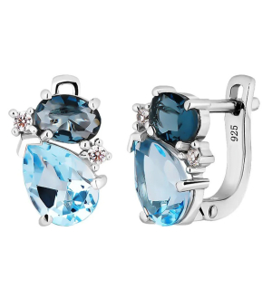 Серебряные серьги микс камней – Mirserebra925.ru