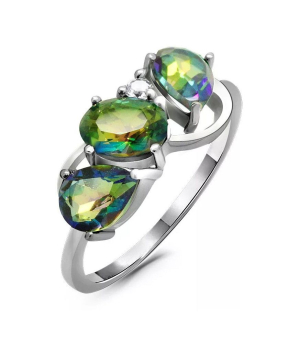 Серебряное кольцо с мистик кварцем ‒ Mirserebra925.ru