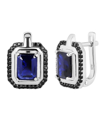 Серебряные серьги с сапфиром – Mirserebra925.ru