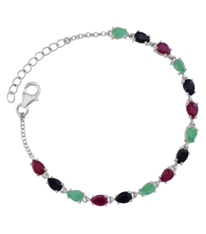 Серебряный браслет микс камней – Mirserebra925.ru