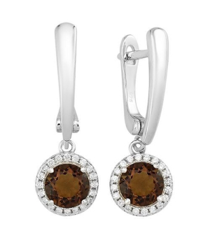 Серебряные серьги с раухтопазом – Mirserebra925.ru