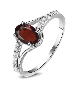 Серебряное кольцо с гранатом – Mirserebra925.ru