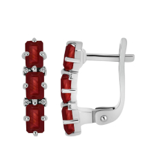 Серебряные серьги с рубином – Mirserebra925.ru