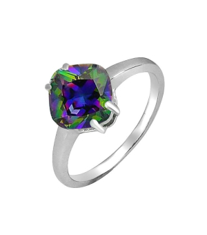 Серебряное кольцо с мистик кварцем ‒ Mirserebra925.ru