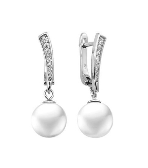 Серебряные серьги с жемчугом ‒ Mirserebra925.ru
