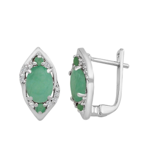 Серебряные серьги с изумрудом – Mirserebra925.ru