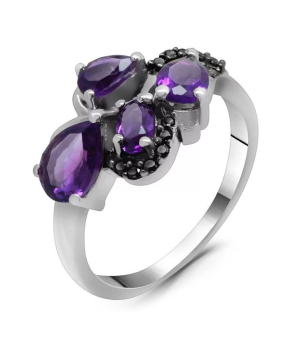 Серебряное кольцо с аметистом ‒ Mirserebra925.ru