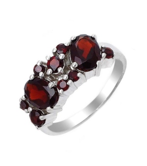 Серебряное кольцо с гранатом – Mirserebra925.ru