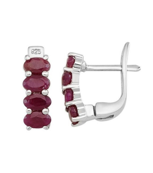 Серебряные серьги с рубином – Mirserebra925.ru