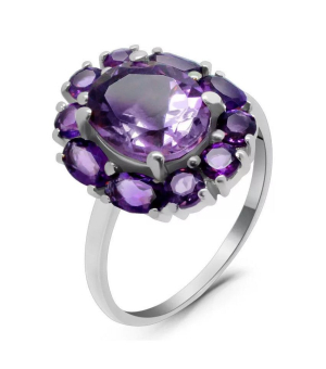 Серебряное кольцо с аметистом ‒ Mirserebra925.ru