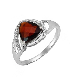 Серебряное кольцо с гранатом – Mirserebra925.ru