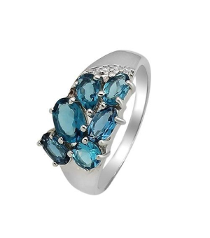 Серебряное кольцо с лондон топазом кварц ‒ Mirserebra925.ru